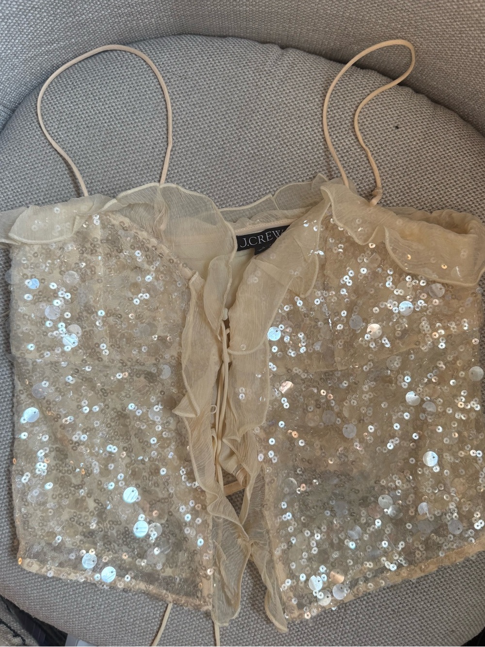 J. Crew Sequin Ruffle Tank - Picture 2 of 5